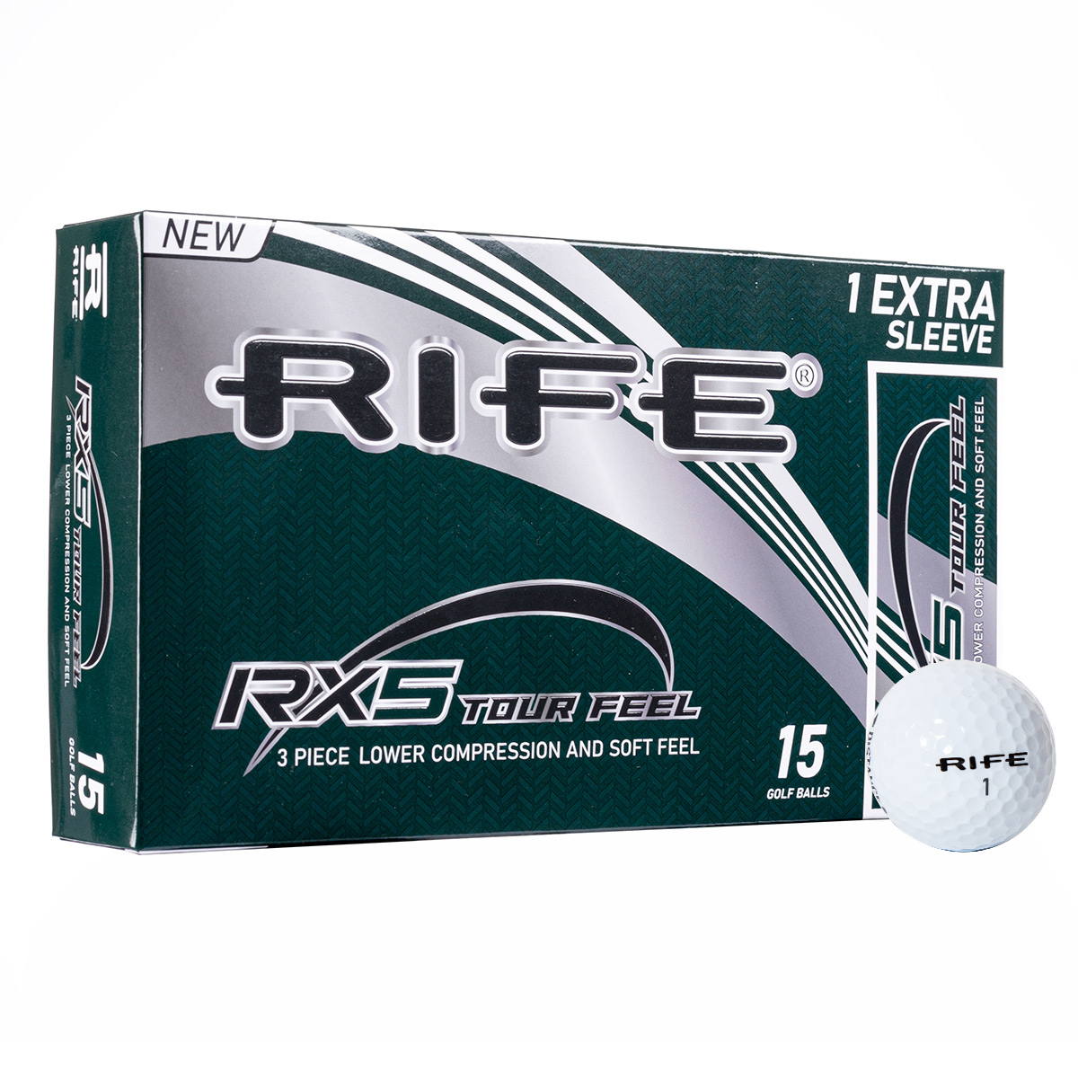 Rife RX5 Tour Feel Bonus 15 ball pack - White