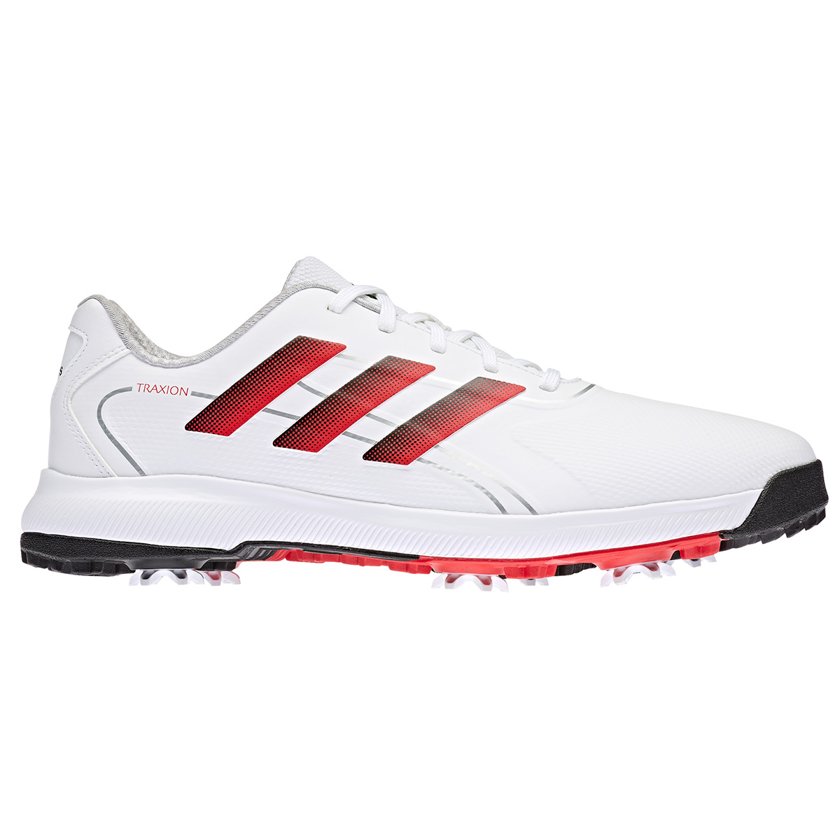 adidas Golf Men's Traxion Lite Max Golf Shoes - White, Red & Black